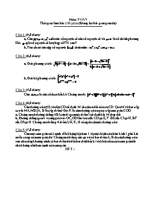 Đề thi thử học sinh giỏi Toán 9 (Đề 2)